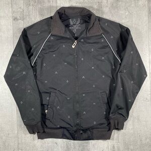 00s Y2k Black Skull Zip-Up Track Jacket